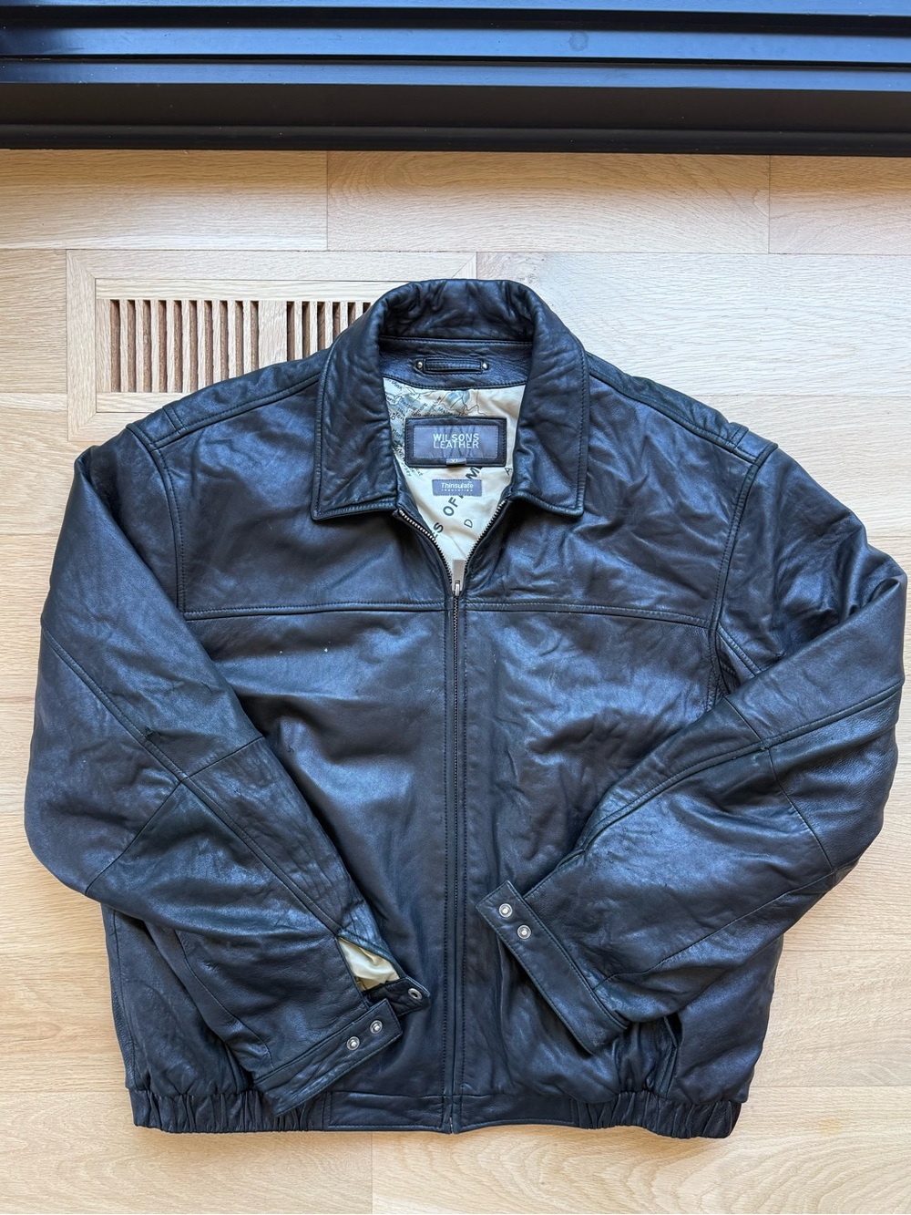 Wilsons Leather Black Men's Bomber Jacket